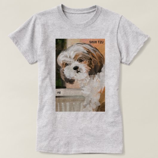 "Fluffy Shih Tzu" T-shirt (Design voorkant)