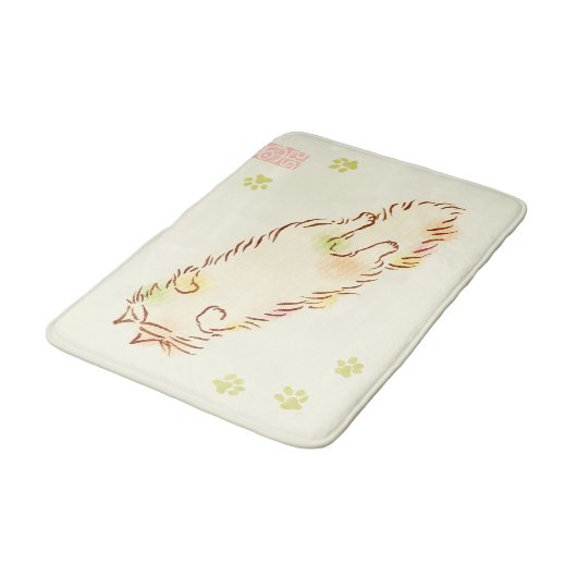 Fluffy Slapy Cat Badmat (Gekanteld)