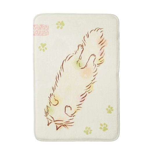 Fluffy Slapy Cat Badmat (Voorkant Verticaal)