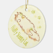 Fluffy Slapy Cat Keramisch Ornament (Links)