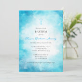 Fluffy Soft Cerulean Clouds Orthodox Baptism       Kaart (Staand voorkant)