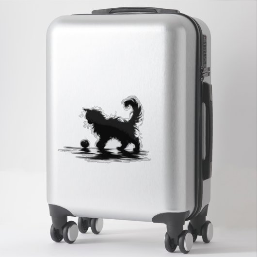 Fluffy speelse kat sticker (Koffer)