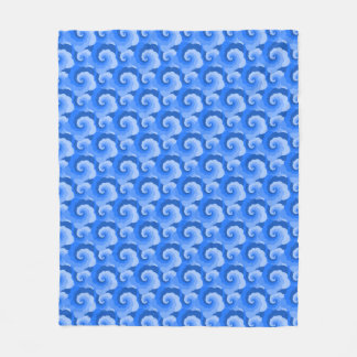 Fluffy Spirals Blue Pattern Blanket Fleece Deken