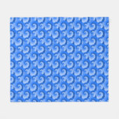 Fluffy Spirals Blue Pattern Blanket Fleece Deken (Voorkant (Horizontaal))