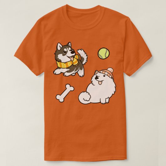 Fluffy Spitz Dogs T-shirt (Design voorkant)