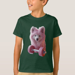 Fluffy Strength Pastel Dumbbell, ontworpen T-shirt
