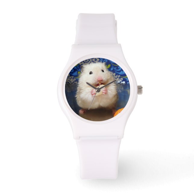 Fluffy Syrian Hamster Kokolinka Horloge (Voorkant)
