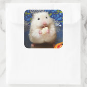 Fluffy Syrian Hamster Kokolinka Vierkante Sticker (Tas)
