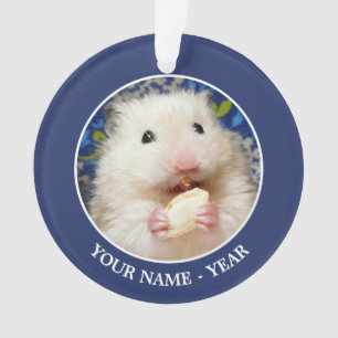 Fluffy syrische hamster Kokolinka die een zaadje e Ornament