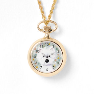 Fluffy Westie Impressions Horloge