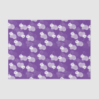 Fluffy White Bunnies op Paarse Tissuepapier