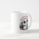 Fluffy White Bunny met Plant Pot Koffiemok (Voorkant rechts)