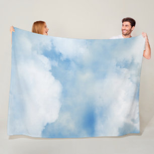 Fluffy White Clouds Fleece Deken
