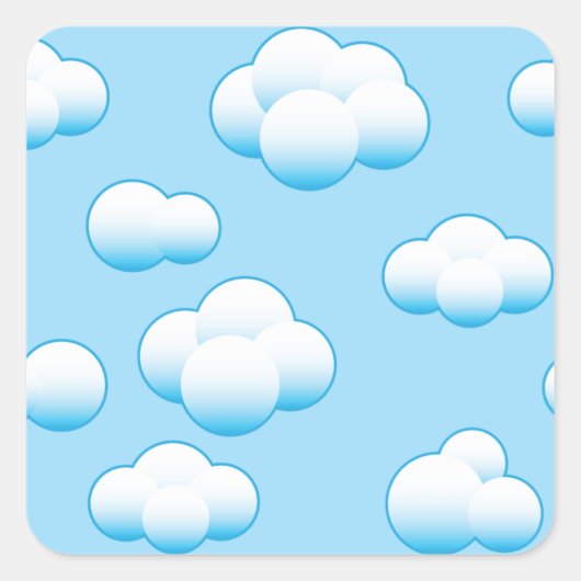 Fluffy White Clouds Stickers (Voorkant)