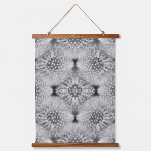 Fluffy White Dandelions Abstract Nature Pattern  Hangend Wandkleed (Voorkant)