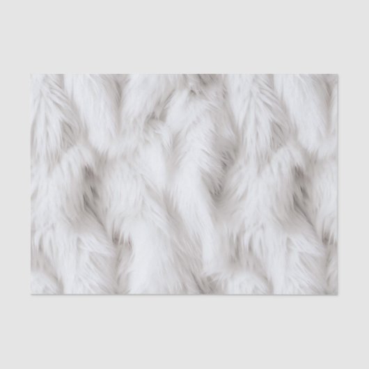 Fluffy White Fur Textured Tissuepapier (Voorkant)