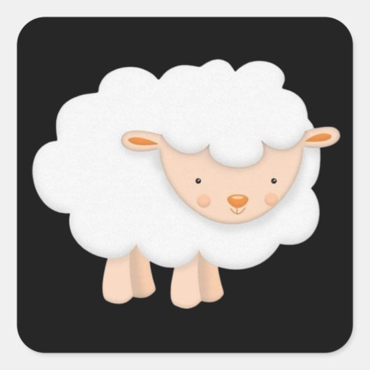 Fluffy White Lamb Sticker (Devant)