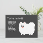 Fluffy White Pomeranian Kaart (Staand voorkant)