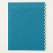 Fluffy White Rabbit Sitting in  Flowers Blue Planner (Achterkant)