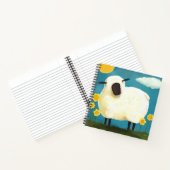 Fluffy White Sheep & Flowers Notitieboek (Binnen)