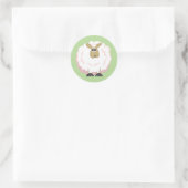 Fluffy White Sheep Ronde Sticker (Tas)
