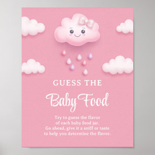 Fluffy witte wolk negen Guess The Baby Food spel Poster