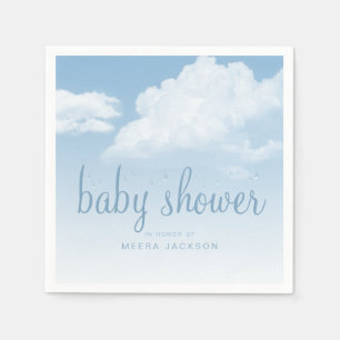 Fluffy Wolken Regendruppels Baby Shower Servet
