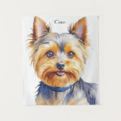 Fluffy Yorkshire Terrier Soft and Gentle Dog Art Wandkleed (Voorkant)