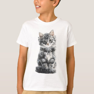 Fluffy Zilveren Maine Coon Kitten Kinderen T-shirt