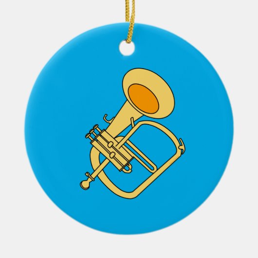 Flugelhorn muziekinstrument keramisch ornament (Voorkant)