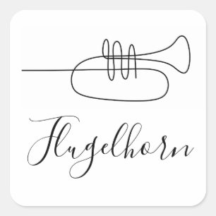 Flugelhorn/Trumpet Vierkante Sticker