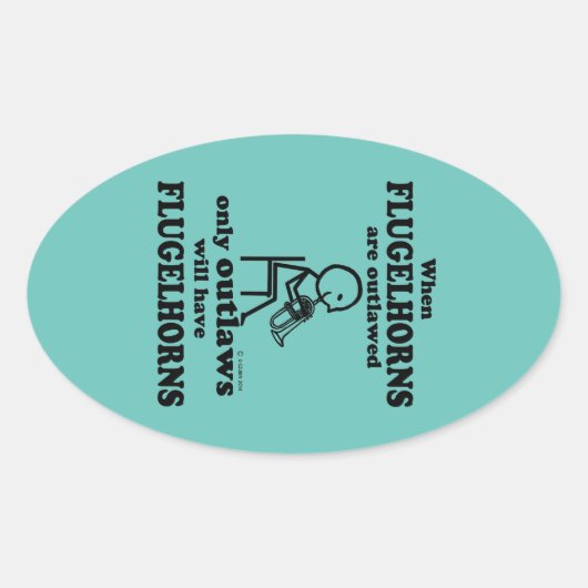 Flugelhorns Verboden ovaal Sticker (Voorkant)