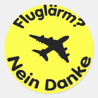 Fluglärm? Nein Danke Ronde Sticker