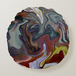 Fluid Abstract Art Pillow Rond Kussen
