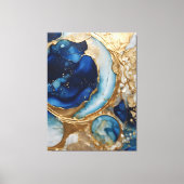Fluid Abstract Gold-Navy Beach Canvas Afdruk (Voorkant)