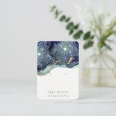 Fluid Abstract Gold Navy Glitter 2 Earning Display Visitekaartje (Staand voorkant)