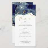 Fluid Abstract Ink Gold Navy Glitter-menukaart Bedankkaart (Voorkant / Achterkant)