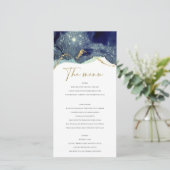 Fluid Abstract Ink Gold Navy Glitter-menukaart Bedankkaart (Staand voorkant)