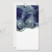 Fluid Abstract Ink Gold Navy Glitter-menukaart Bedankkaart (Achterkant)