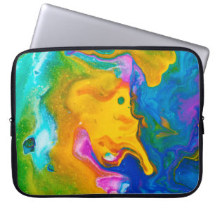 Fluid Art. Abstracte kleurrijke achtergrond, behan Laptop Sleeve