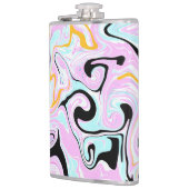 Fluid Art Cotton Snoep Roze, Blauwgroen, zwart en Heupfles (Links)