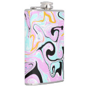 Fluid Art Cotton Snoep Roze, Blauwgroen, zwart en Heupfles (Rechts)