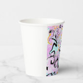 Fluid Art Cotton Snoep Roze, Blauwgroen, zwart en Papieren Bekers (Rechts)