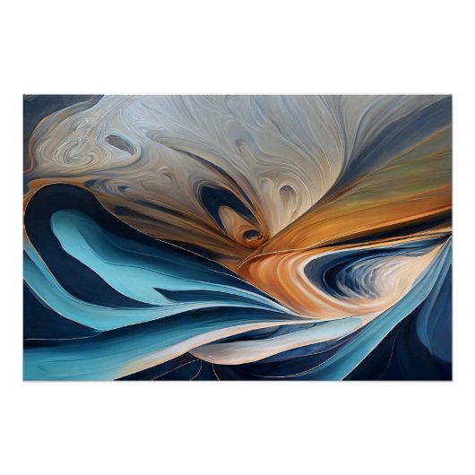 Fluid Blue Perfect Poster (Voorkant)