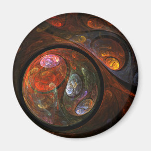 Fluid Connection Abstract Art Round Magnet Magneet