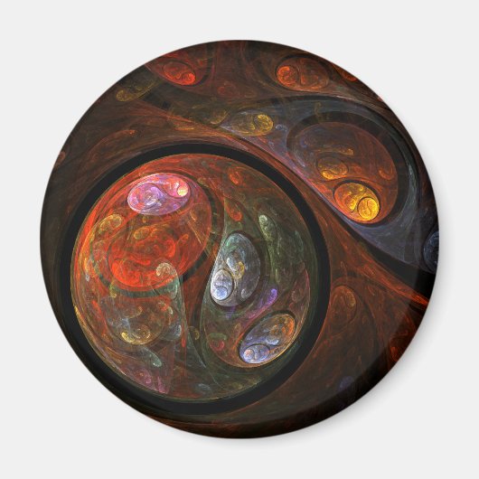 Fluid Connection Abstract Art Round Magnet Magneet (Voorkant)