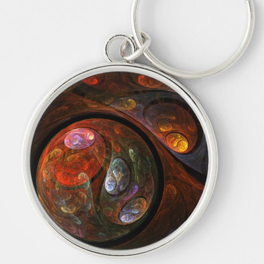 Fluid Connection Abstract Art Small Sleutelhanger (Voorkant)