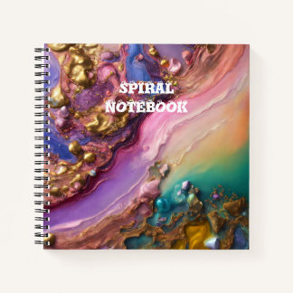 Fluid Gold Abstract Spiral Notitieboek -