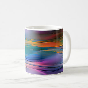 "Fluid Horizons" hedendaagse Abstracte kunst Koffiemok