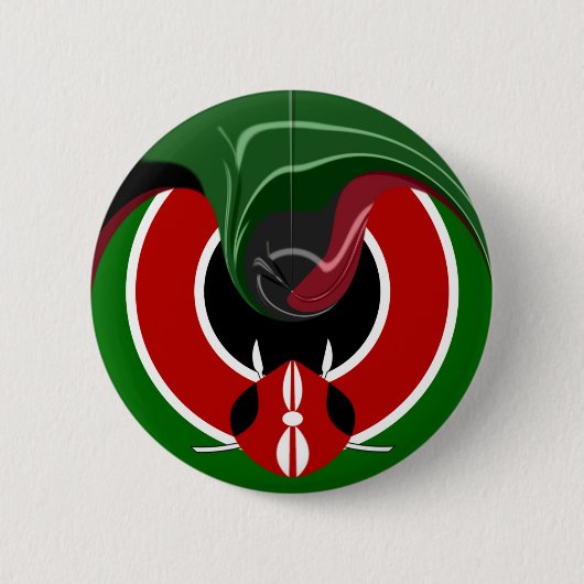 Fluid Kenya Flag Hakuna Matata Ronde Button 5,7 Cm (Voorkant)